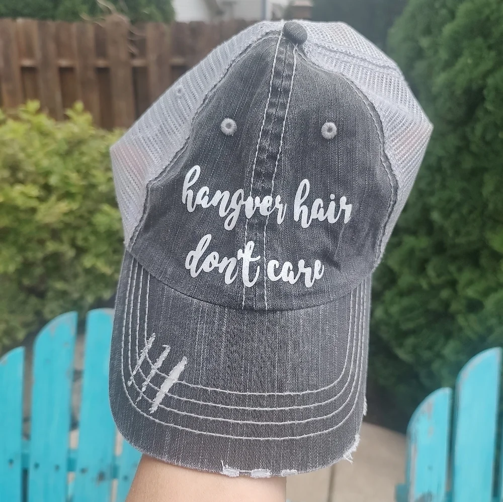 💥 3/$20 Hangover Hair Don't Care Trucker Hat!
